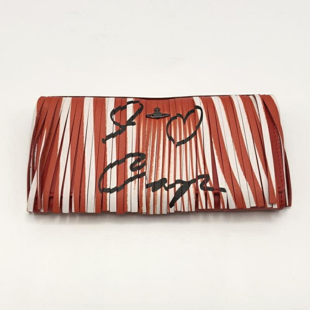 Vivienne Westwood I ❤️ Crap Striped Fringe Clutch